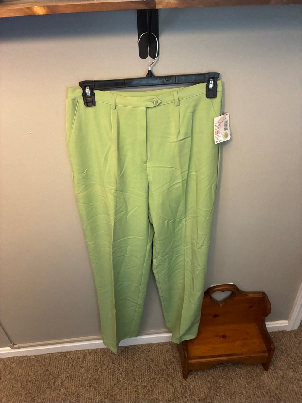 Sag Harbor Light Green Straight Leg Dress Pants